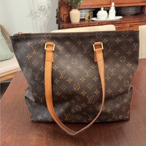 Vintage Louis Vuitton Brown Monogram Shoulder Bag Cabasmezzo - Very Good